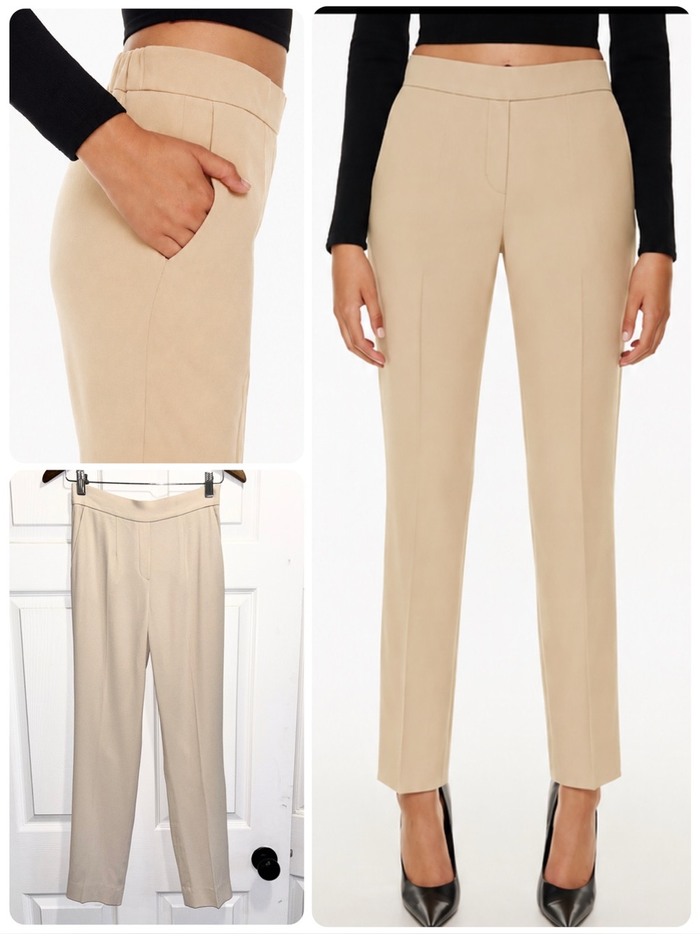 Aritzia Babaton Atelier Conan Pants Humus Beige Trousers Full Length Size 2